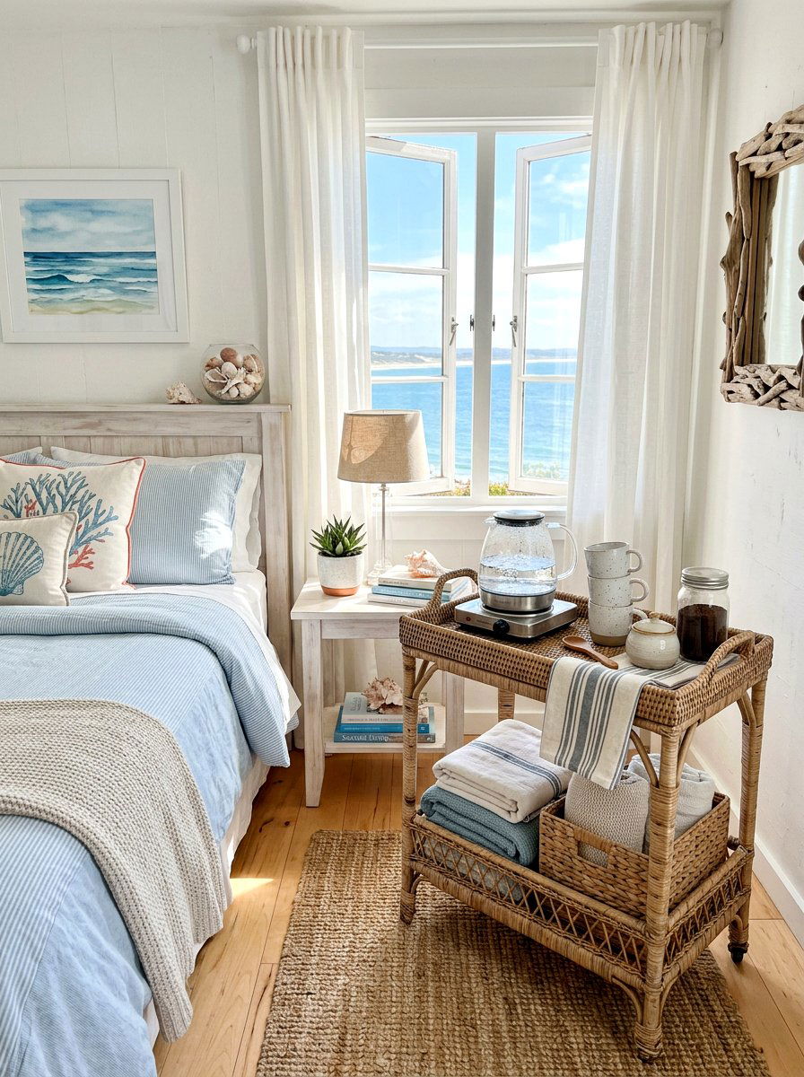 Coastal Bedroom Coffee Nook - 30 bedroom coffee corner ideas