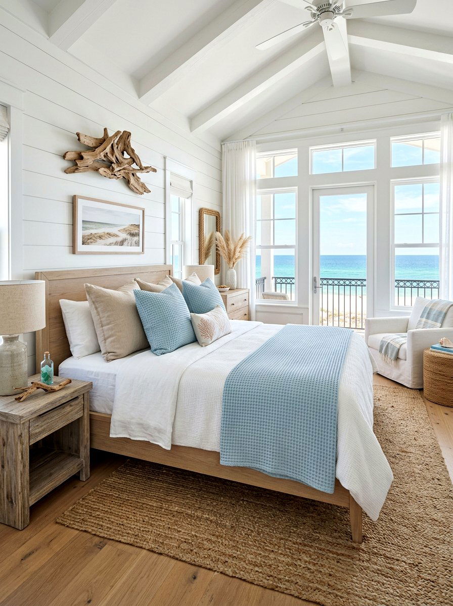 Coastal Bedroom Decor - 30 layered bed styling ideas