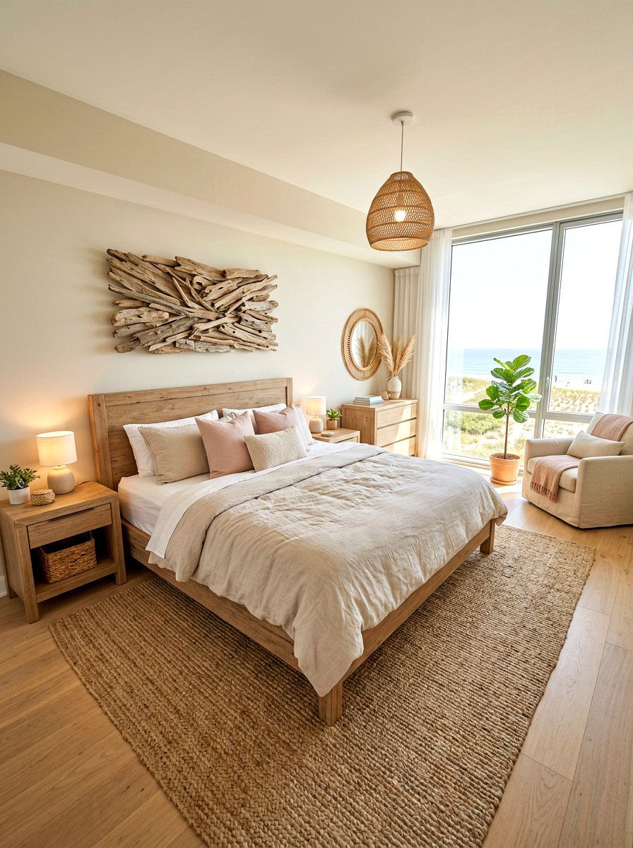 Coastal Beige Bedroom - 30 blush and beige bedroom ideas