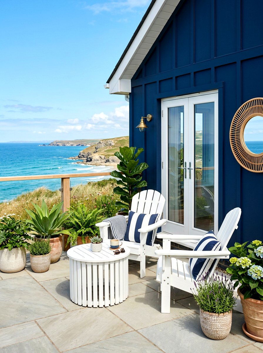 Coastal Blue Accent Wall - 30 East Coast patio ideas