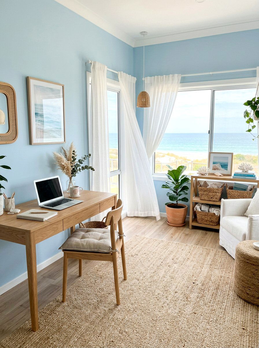 Coastal Blue Airy Studio - 30 boutique studio office ideas