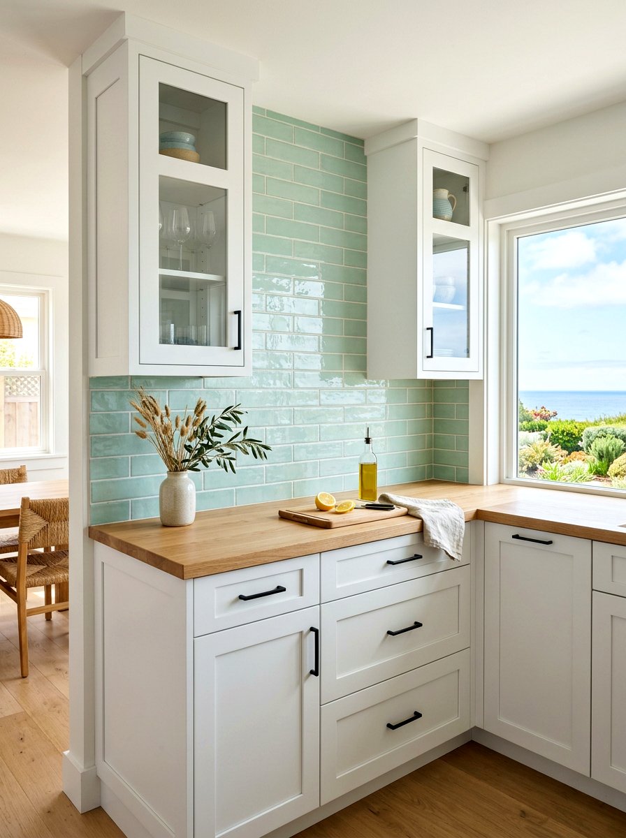Coastal Blue Backsplash - 30 Hamptons kitchen ideas