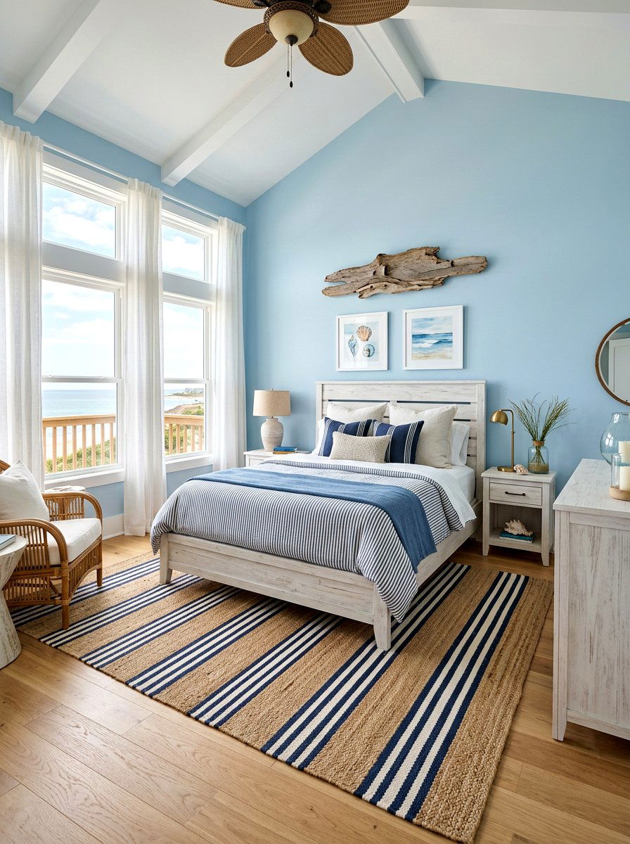 Coastal Blue Bedroom Theme - 30 apartment bedroom ideas