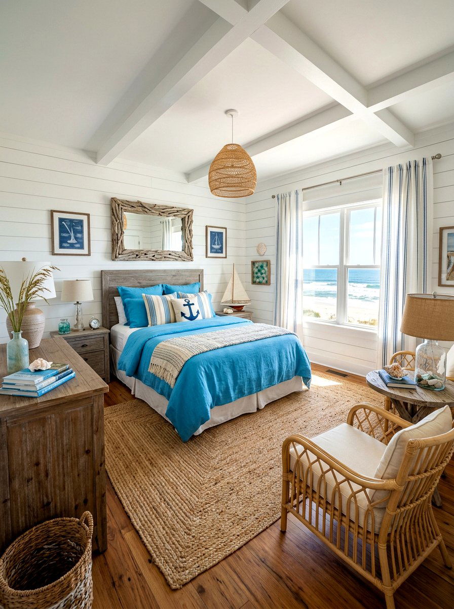 Coastal Blue Bedroom - 30 blue bedroom ideas
