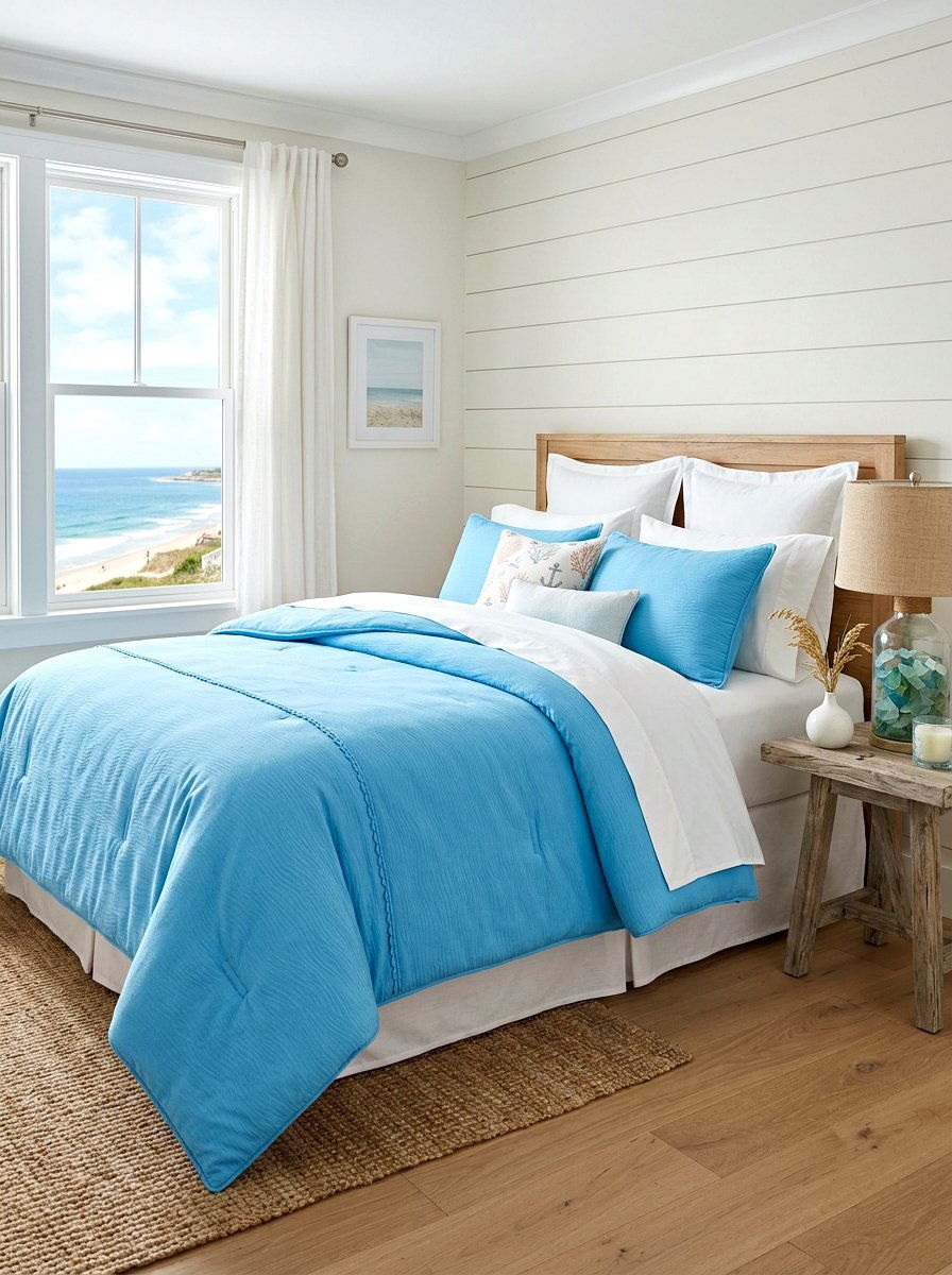 Coastal Blue Comforter - 30 guest room bedding ideas