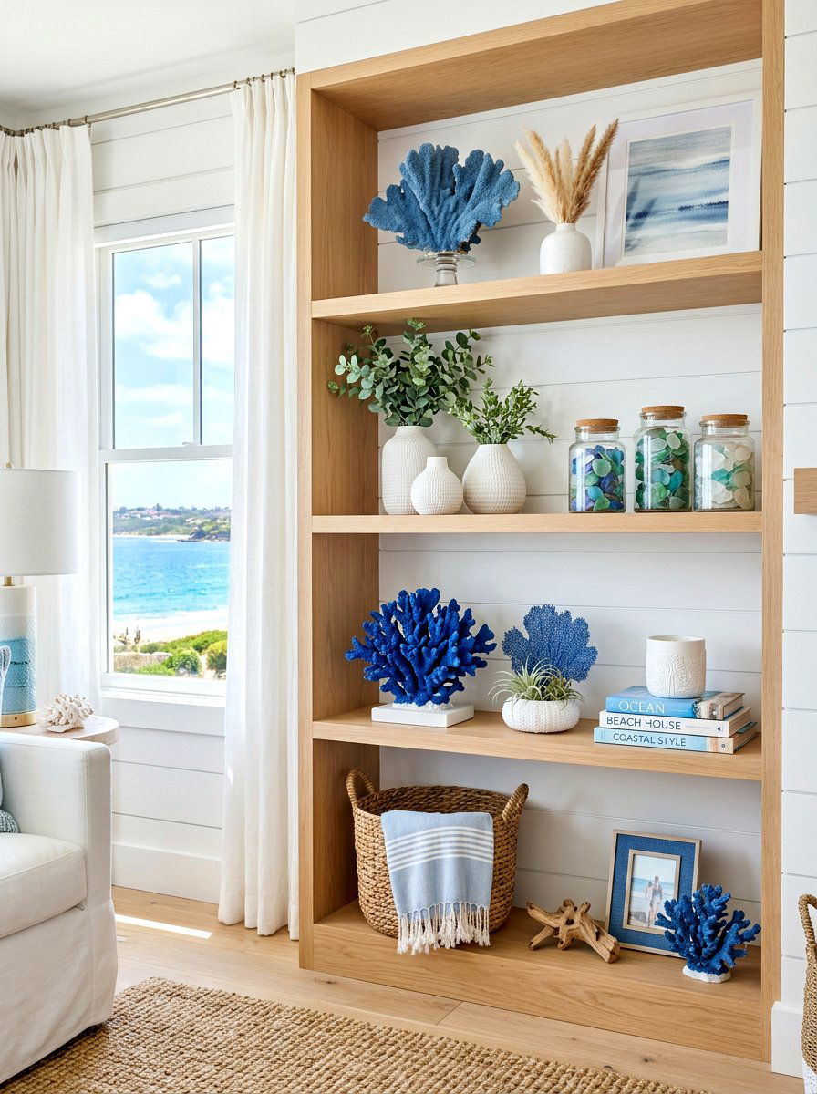 Coastal Blue Coral Decor - 30 coastal home decor ideas
