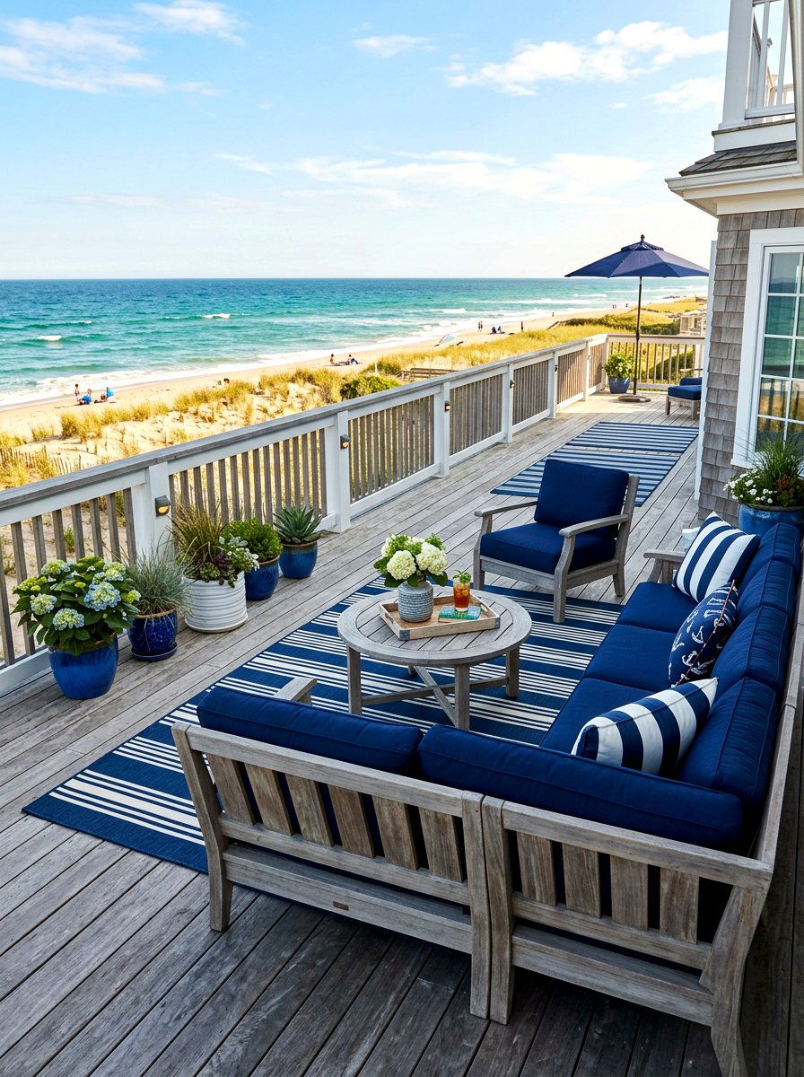 Coastal Blue Deck - 30 deck decorating ideas
