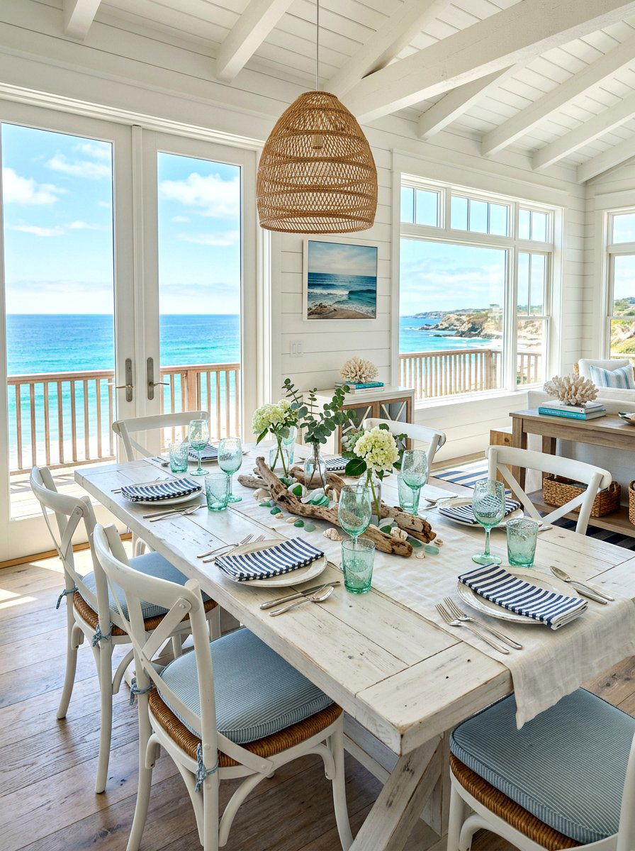 Coastal Blue Dining - 30 everyday table setting ideas