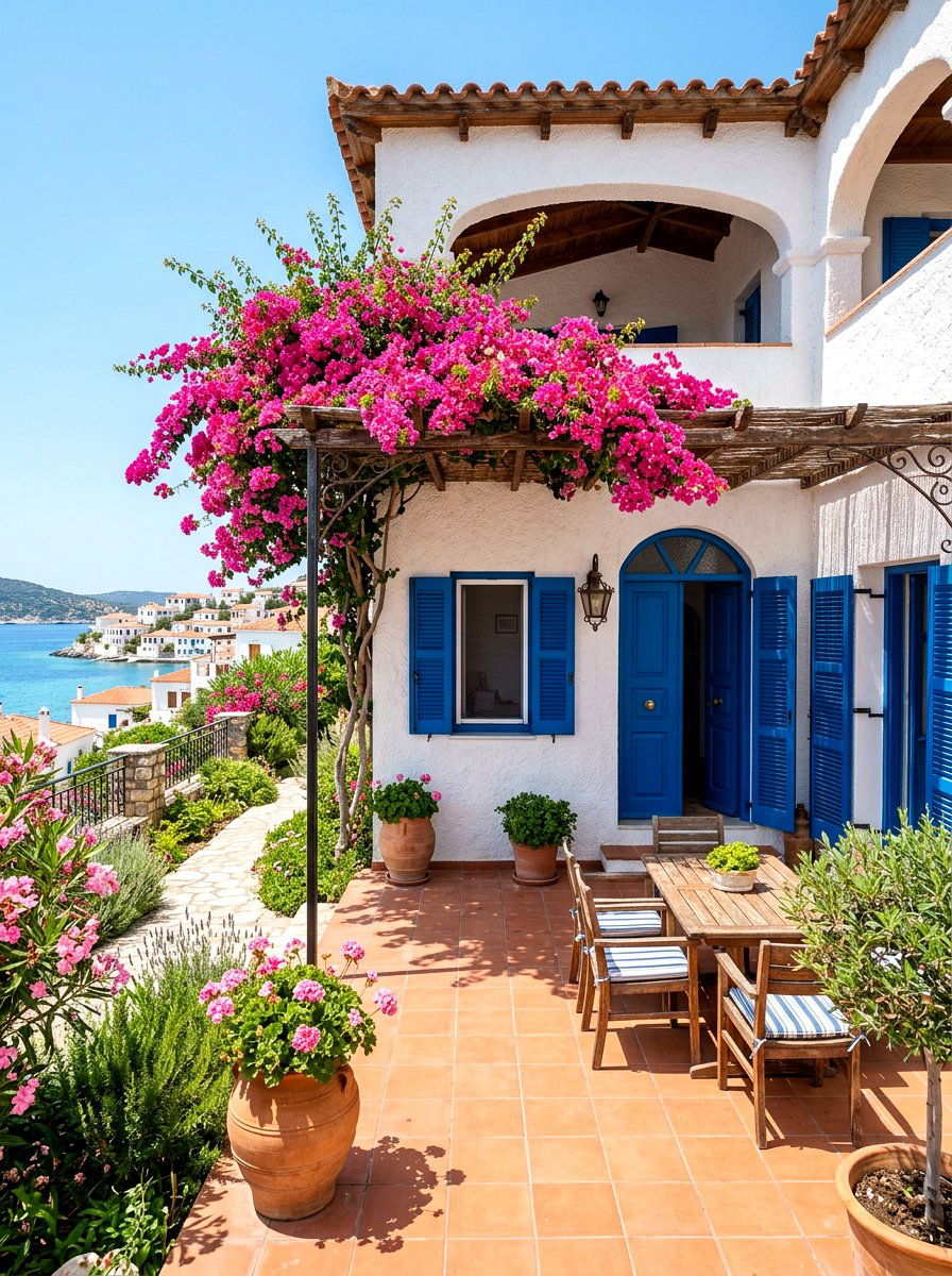 Coastal Blue Exterior Paint - 30 Mediterranean backyard lounge ideas
