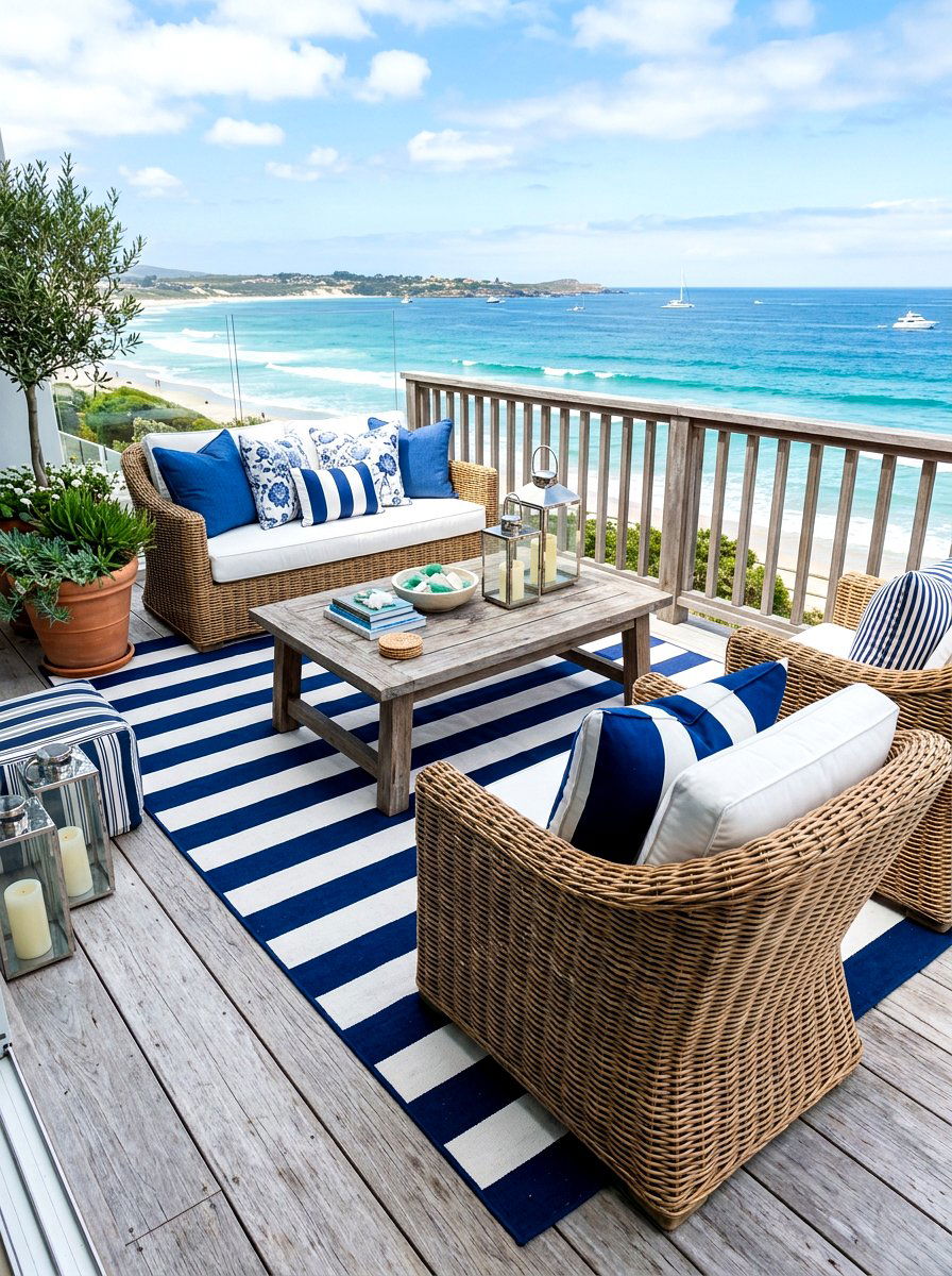Coastal Blue Lounge - 30 villa patio styling ideas