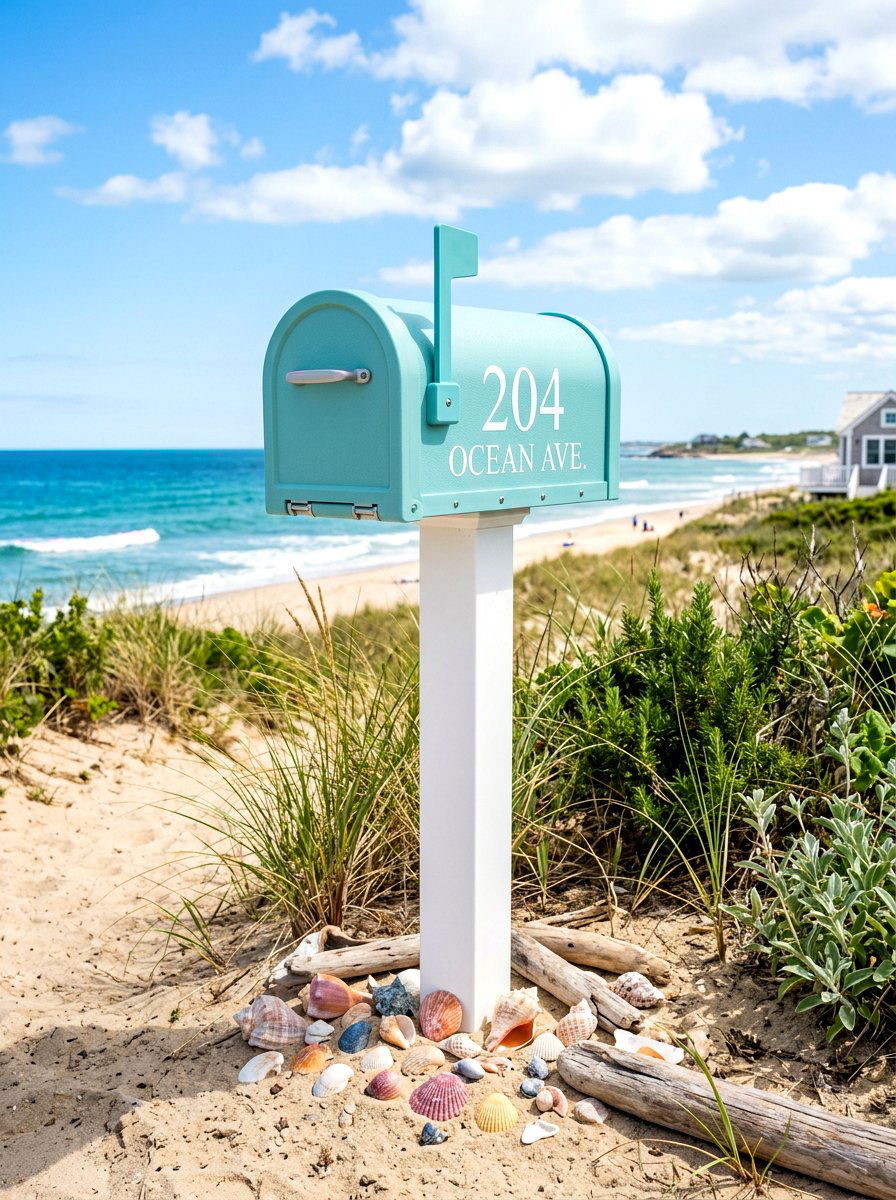 Coastal Blue Mailbox - 30 mailbox curb appeal ideas