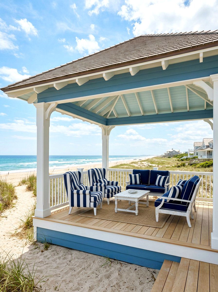 Coastal Blue Pavilion - 30 porch pavilion ideas