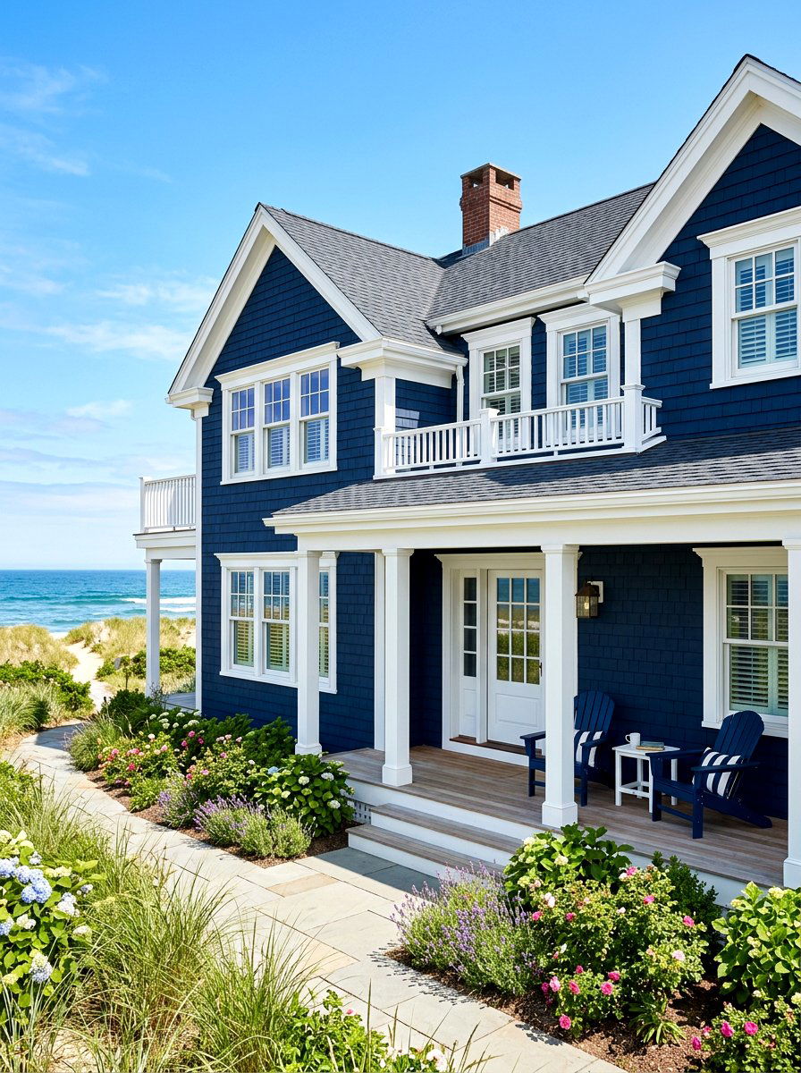 Coastal Blue Siding - 30 house facade ideas