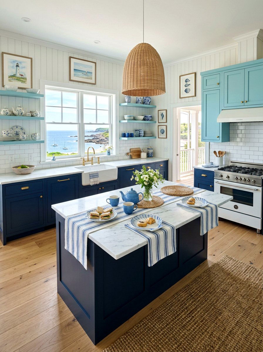 Coastal Blue Tea Kitchen - 30 tea party kitchen ideas