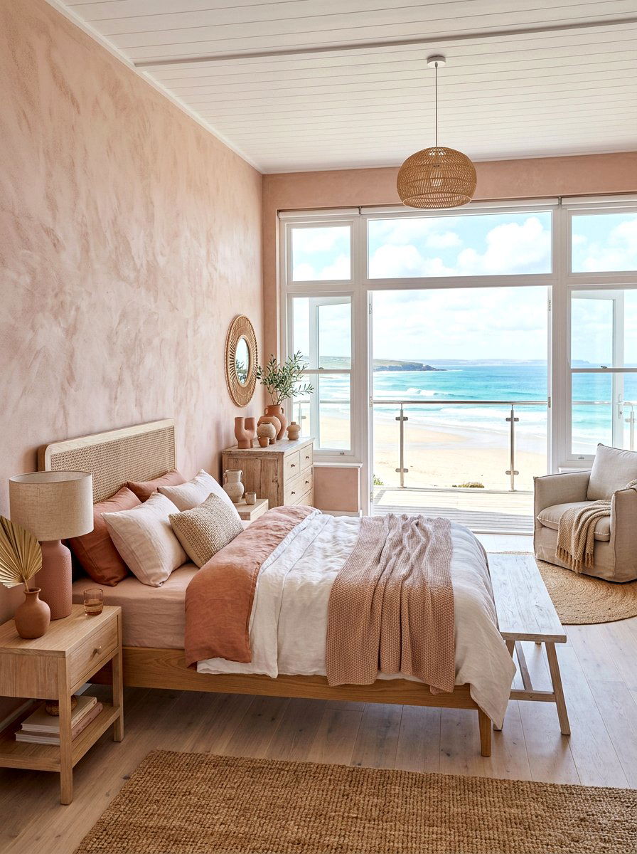Coastal Blush Clay - 30 clay and blush bedroom ideas