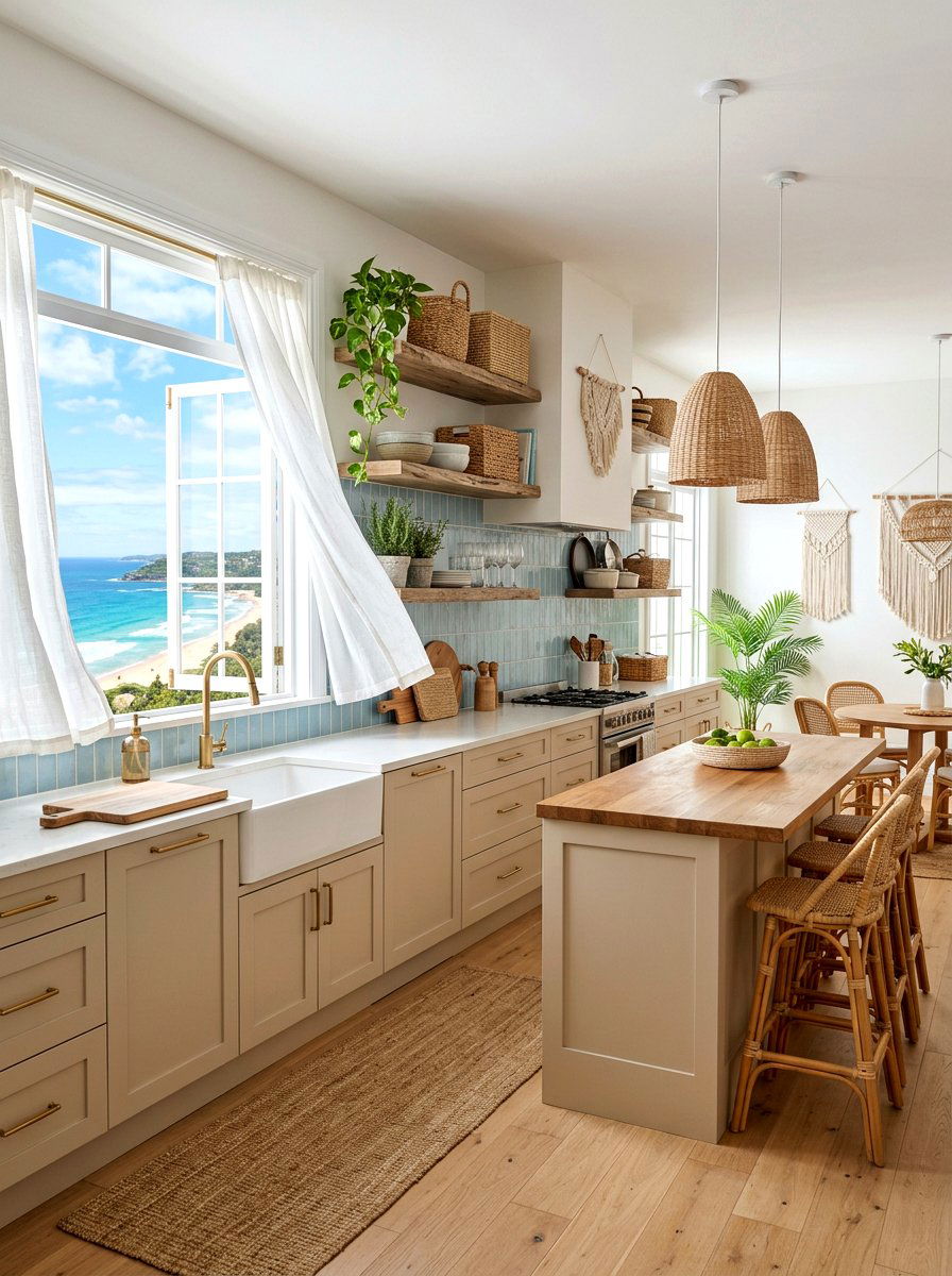 Coastal Boho Kitchen - 30 boho kitchen ideas