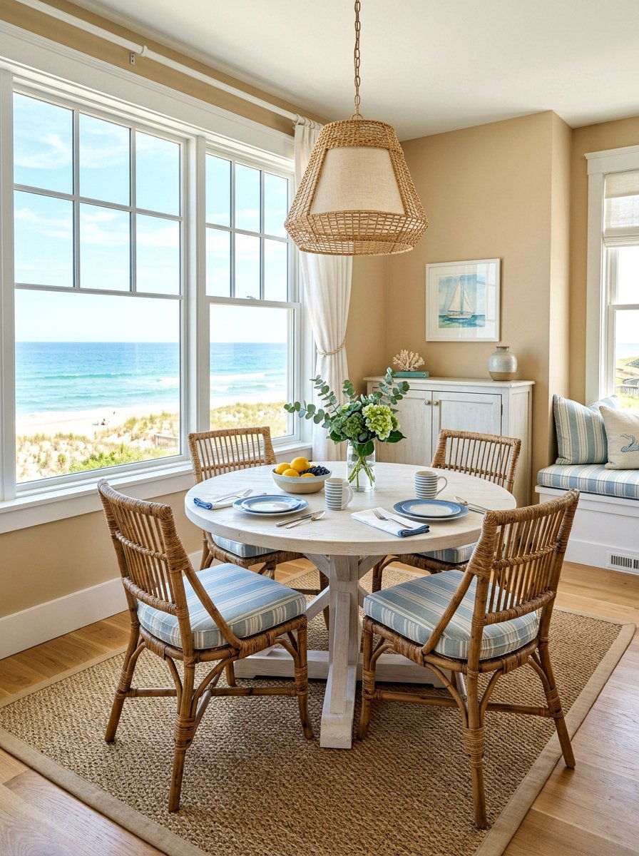 Coastal Breakfast Nook - 30 cozy breakfast corner ideas