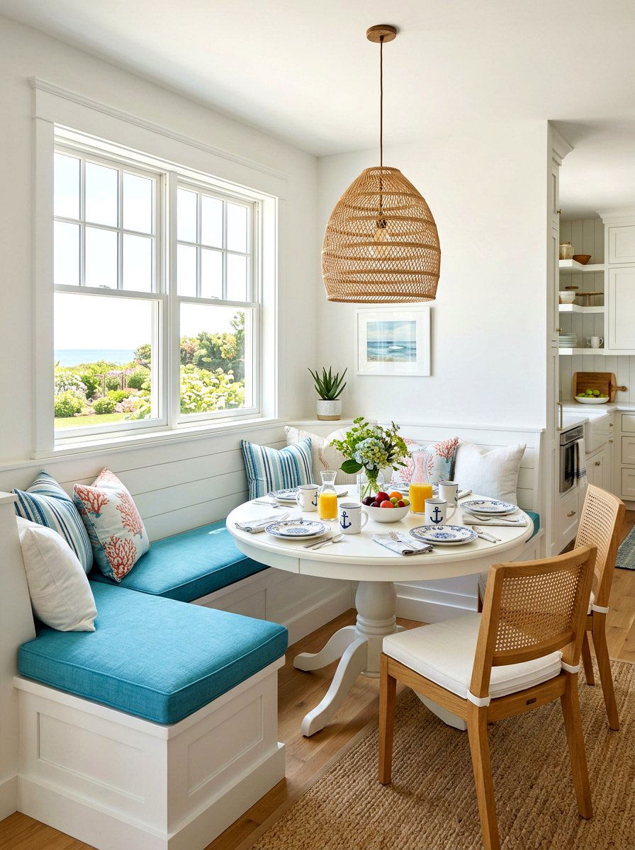Coastal Breakfast Nook - 30 palm beach decor ideas