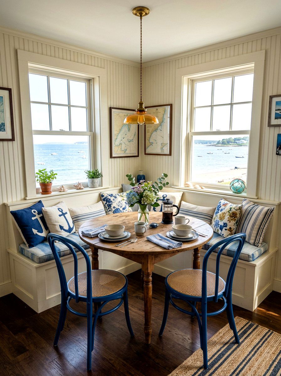 Coastal Breakfast Nook - 30 seaside cottage ideas