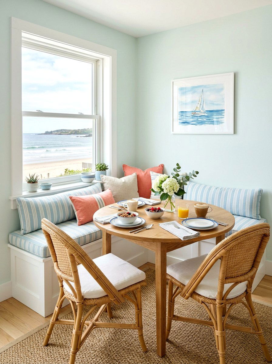 Coastal Breakfast Nook - 30 corner breakfast coffee nook ideas