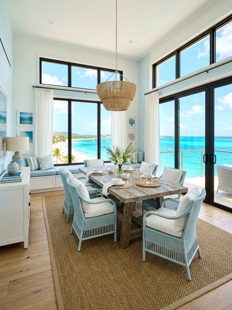 Coastal Breakfast Room With View - 30 indoor outdoor breakfast room ideas