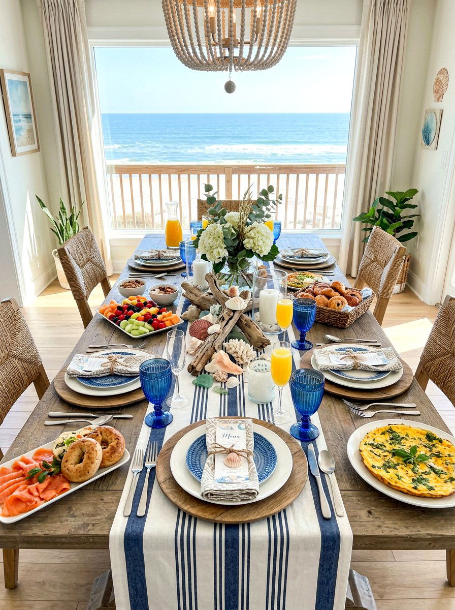 Coastal Brunch Table - 30 brunch tablescape ideas