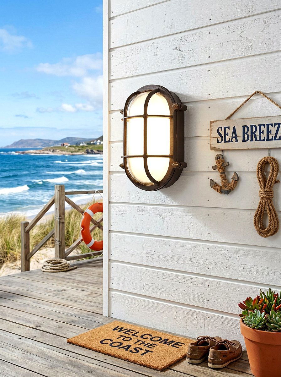 Coastal Bulkhead Light - 30 outdoor entry lighting ideas