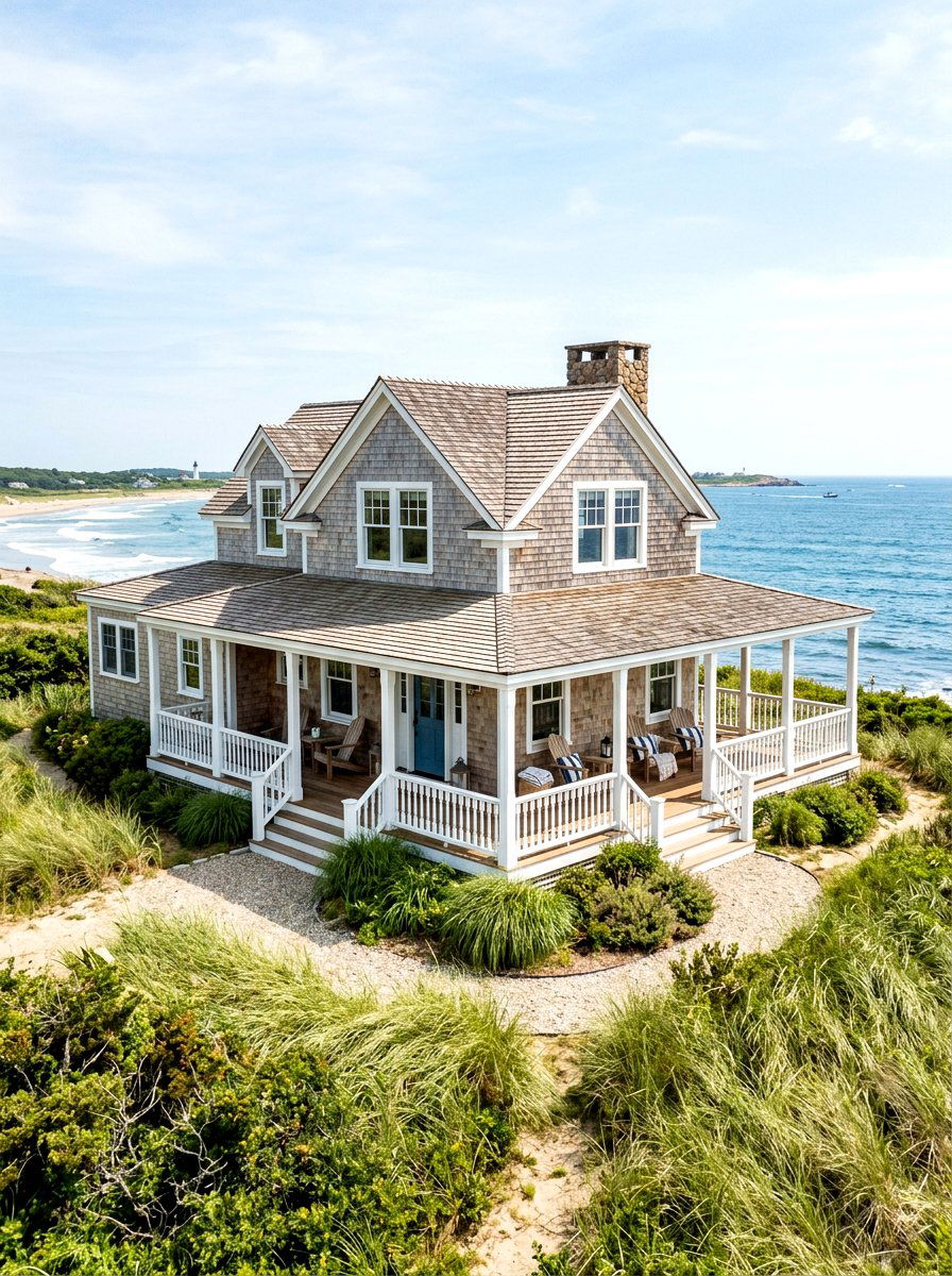 Coastal Cedar Shake House - 30 cedar shake curb appeal ideas
