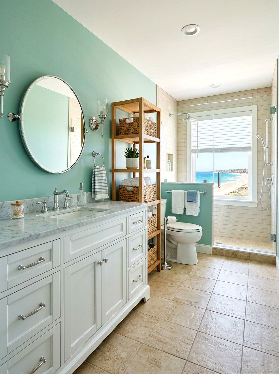 Coastal Chrome Bathroom - 30 chrome bathroom ideas