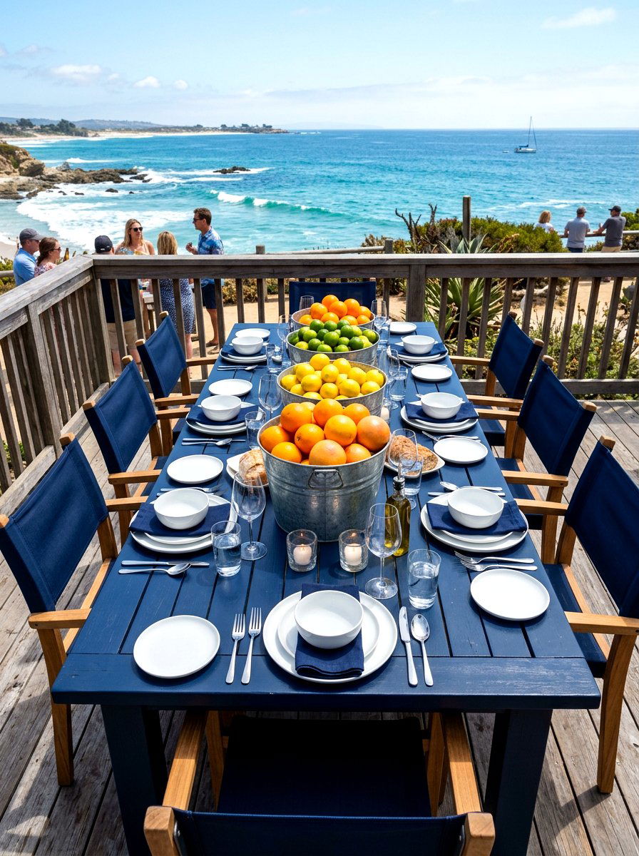 Coastal Citrus Seafood Dinner - 30 fruit market tablescape ideas