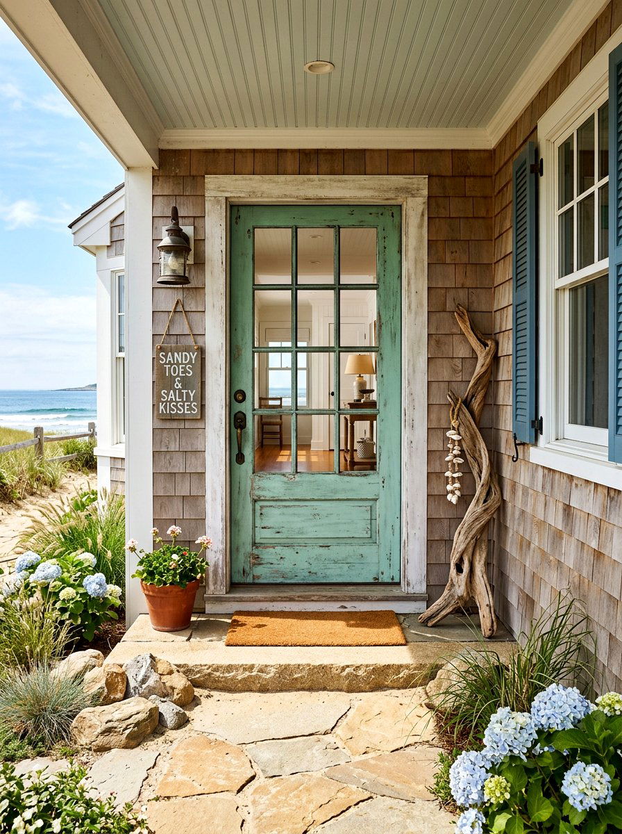 Coastal Cottage Front Door - 30 cottage front door ideas