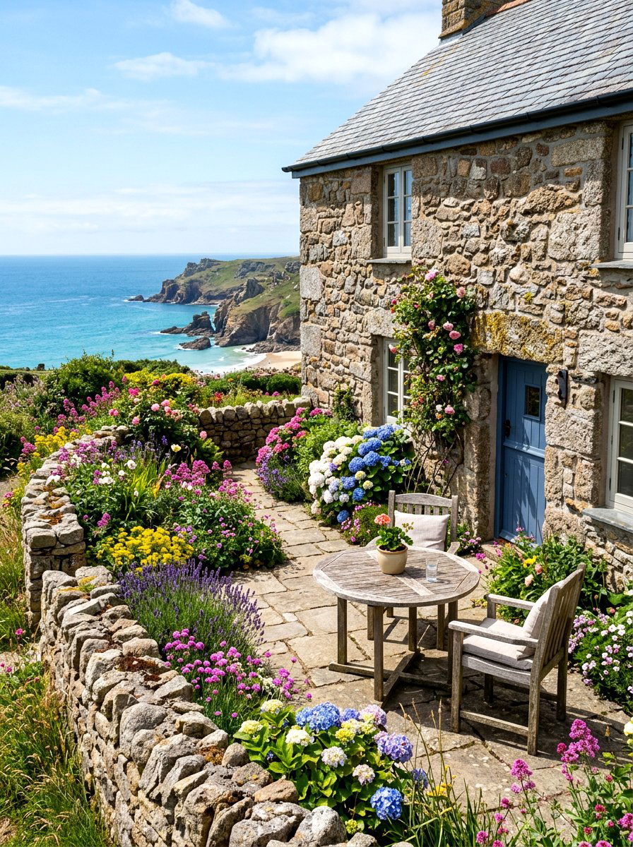 Coastal Cottage Stone Wall - 30 East Coast patio ideas