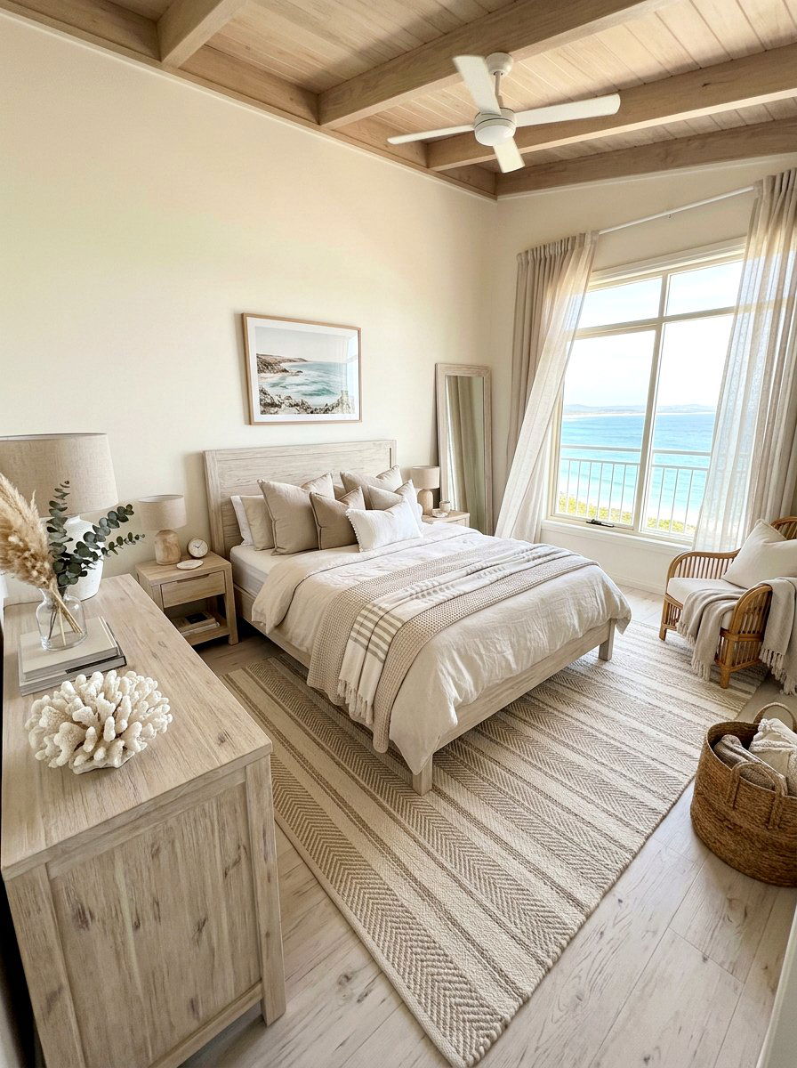 Coastal Cream Bedroom - 30 cream and beige bedroom ideas