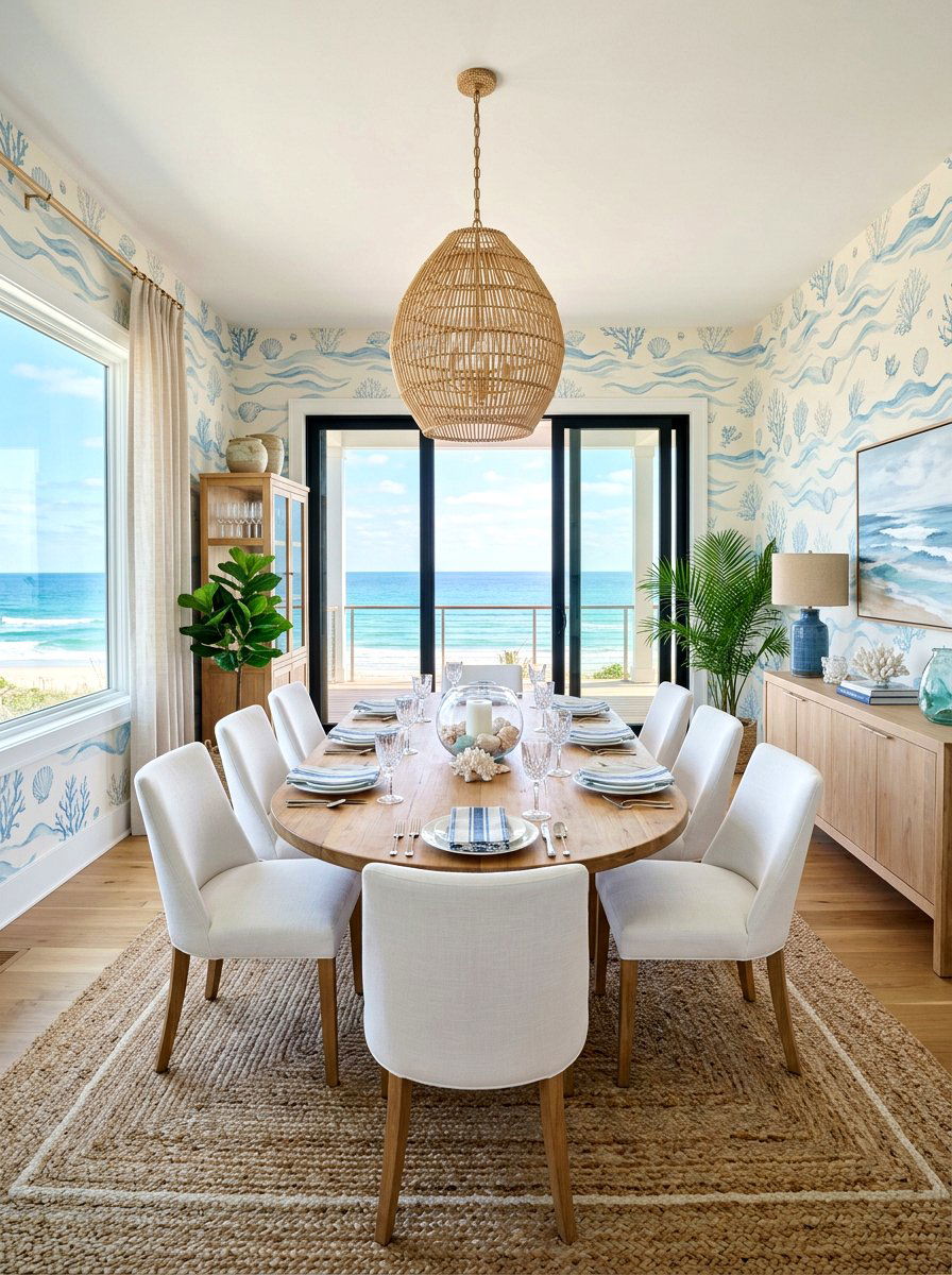 Coastal Dining Room Wallpaper - 30 dining room wallpaper ideas