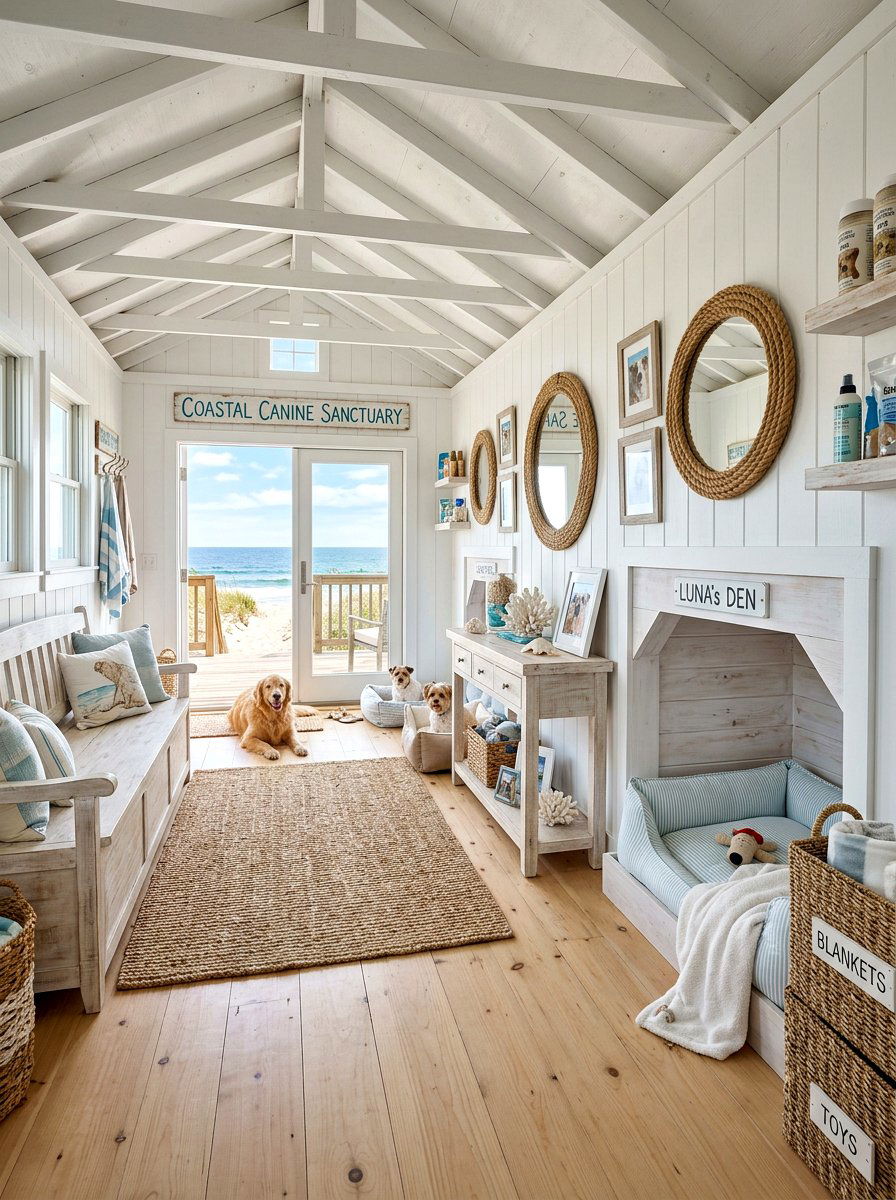 Coastal Dog Sanctuary - 30 dog bedroom decor ideas