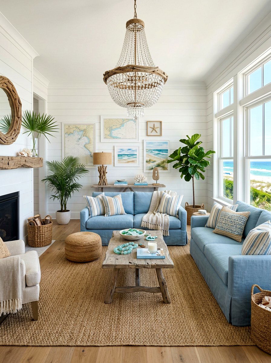 Coastal Eclectic Living Room - 30 eclectic living room ideas