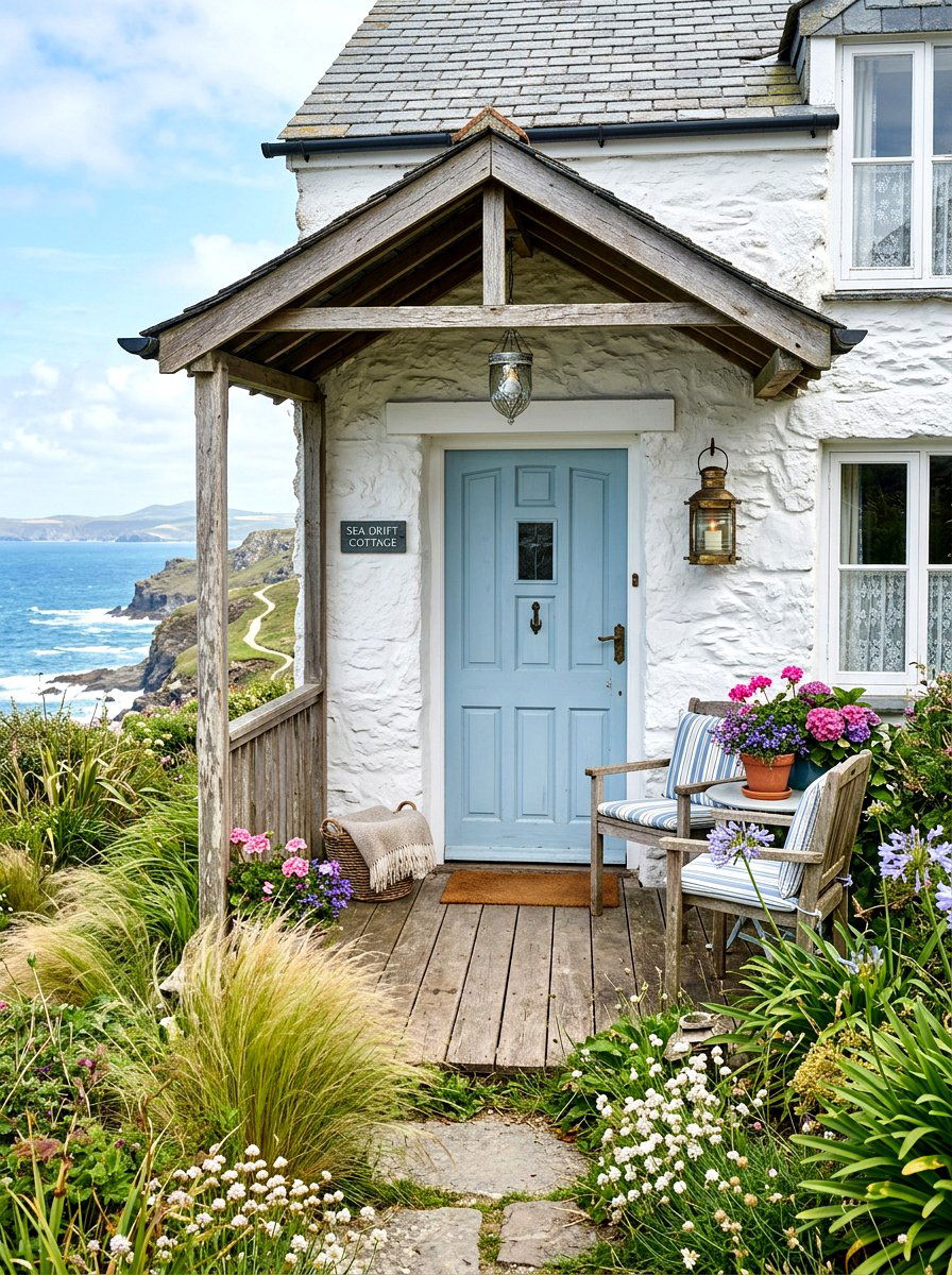 Coastal English Cottage Porch - 30 English cottage front porch ideas