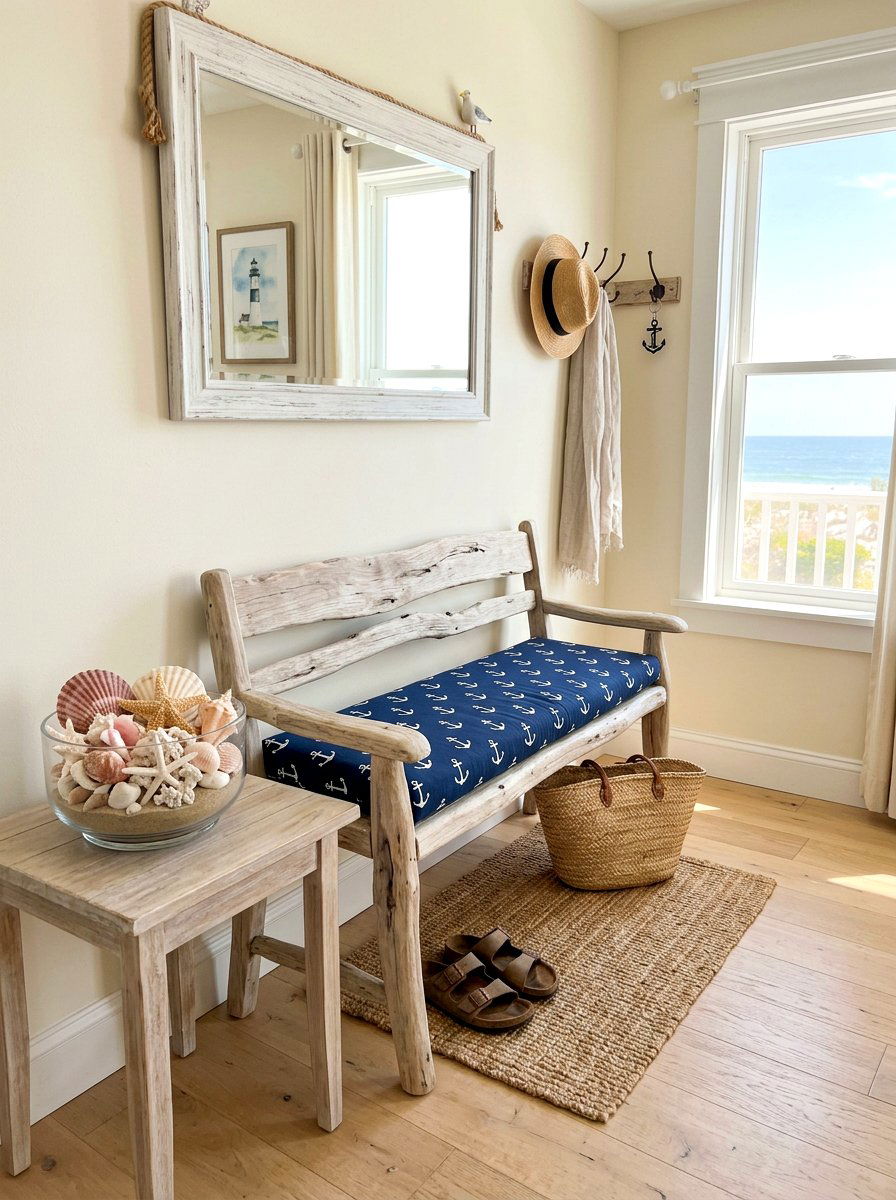Coastal Entry Bench - 30 apartment entry bench ideas
