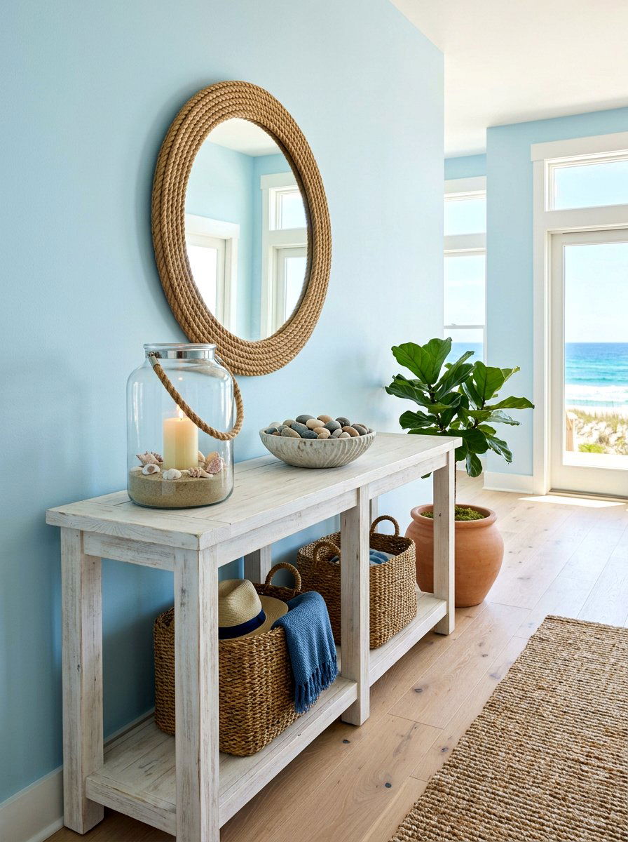 Coastal Entry Console - 30 entry console styling ideas