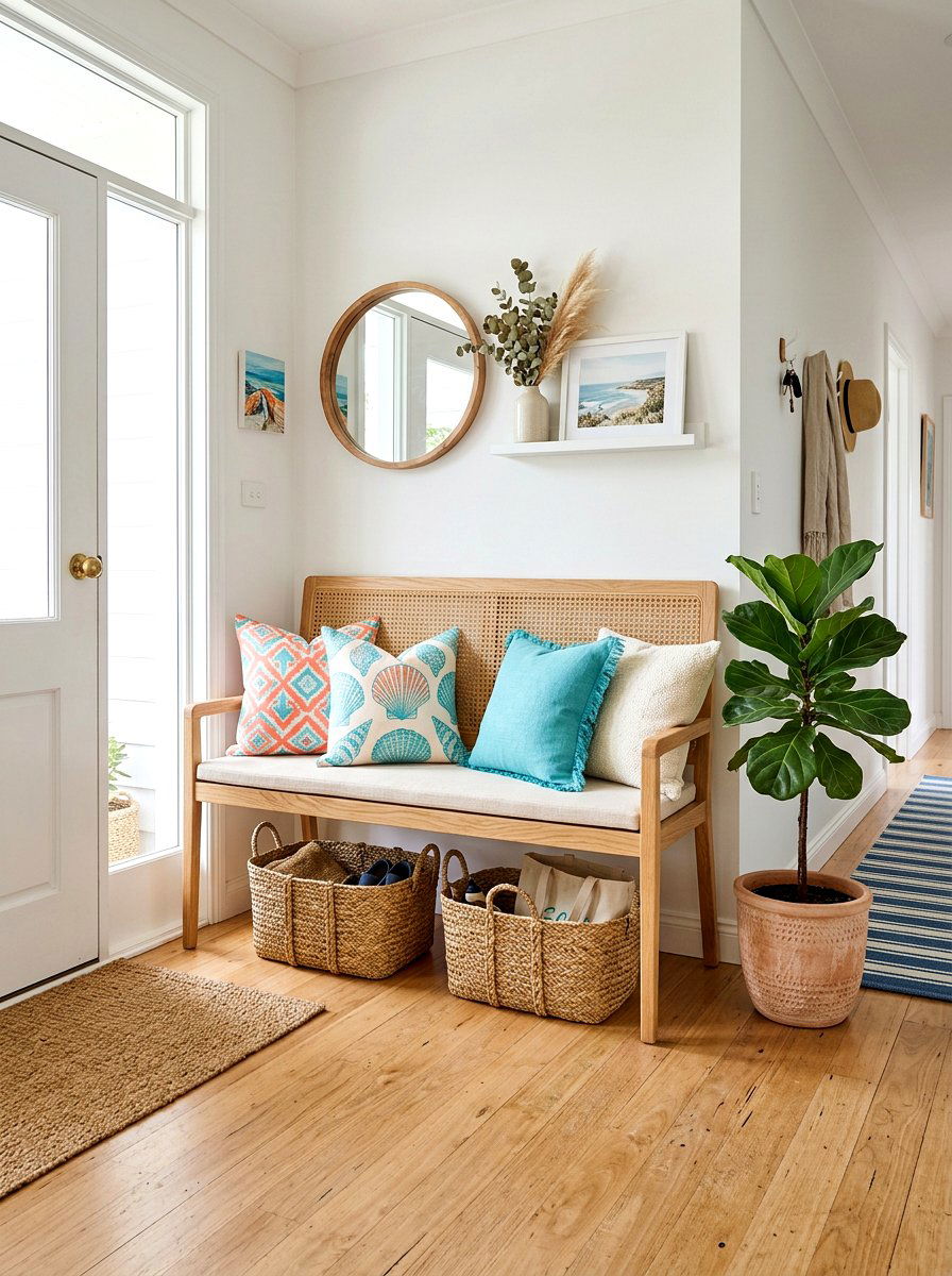 Coastal Entryway Bench - 30 coastal entryway ideas