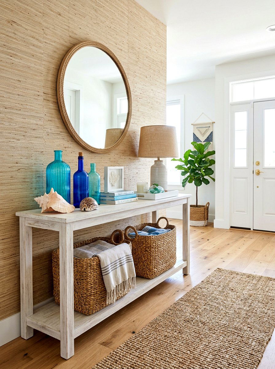 Coastal Entryway Console - 30 console table decor ideas