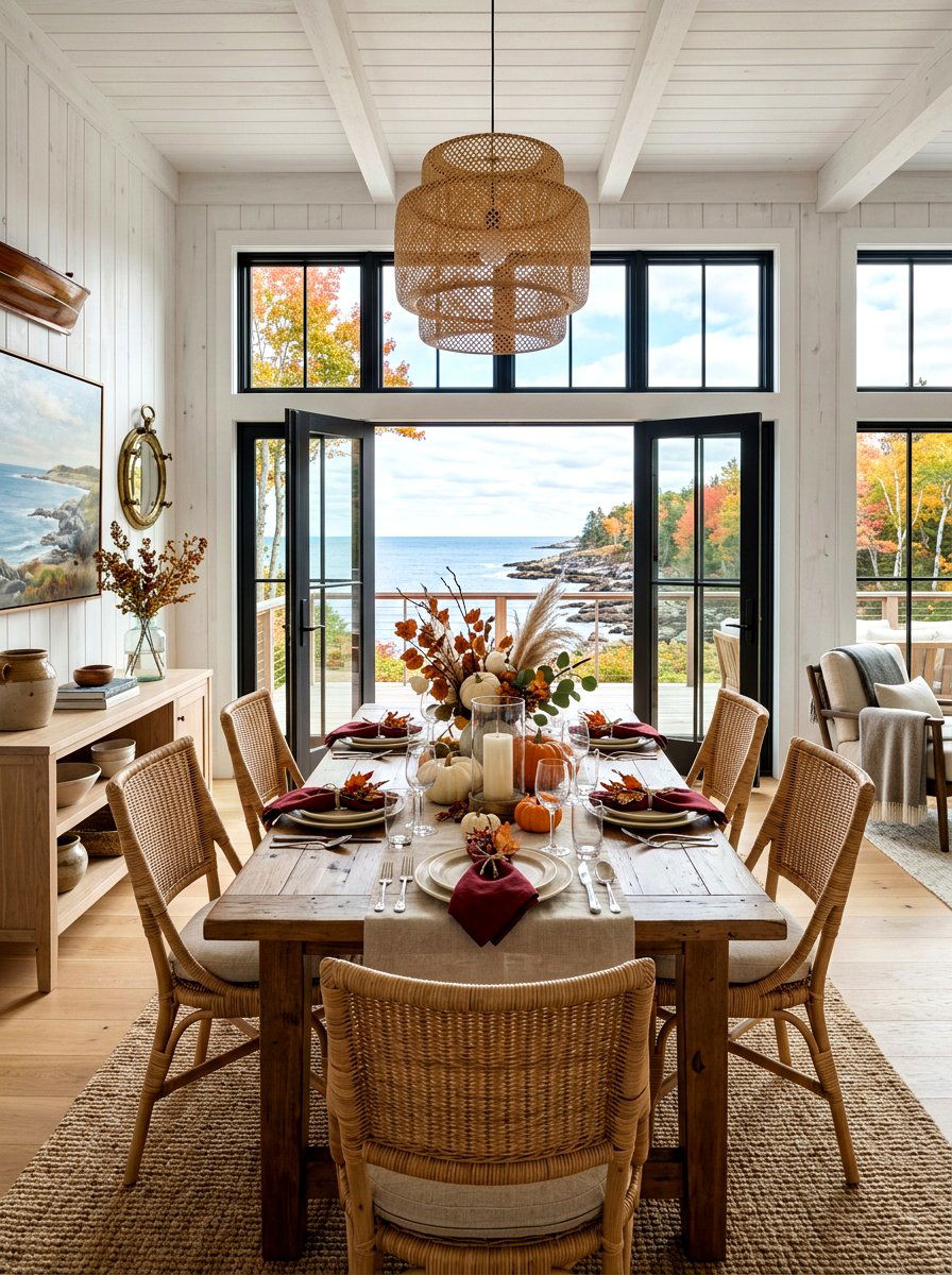 Coastal Fall Dining Room - 30 oxblood fall dining room ideas
