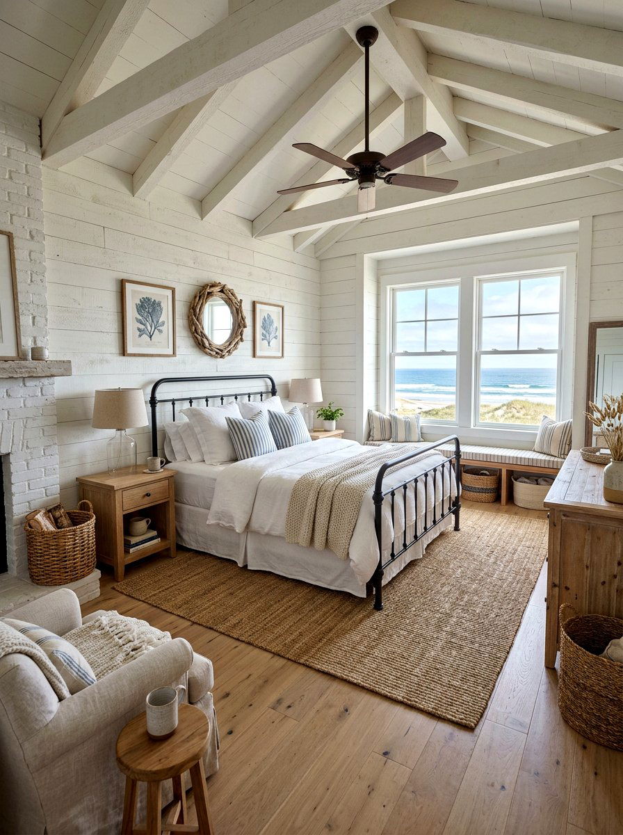 Coastal Farmhouse Bedroom - 30 California casual bedroom ideas