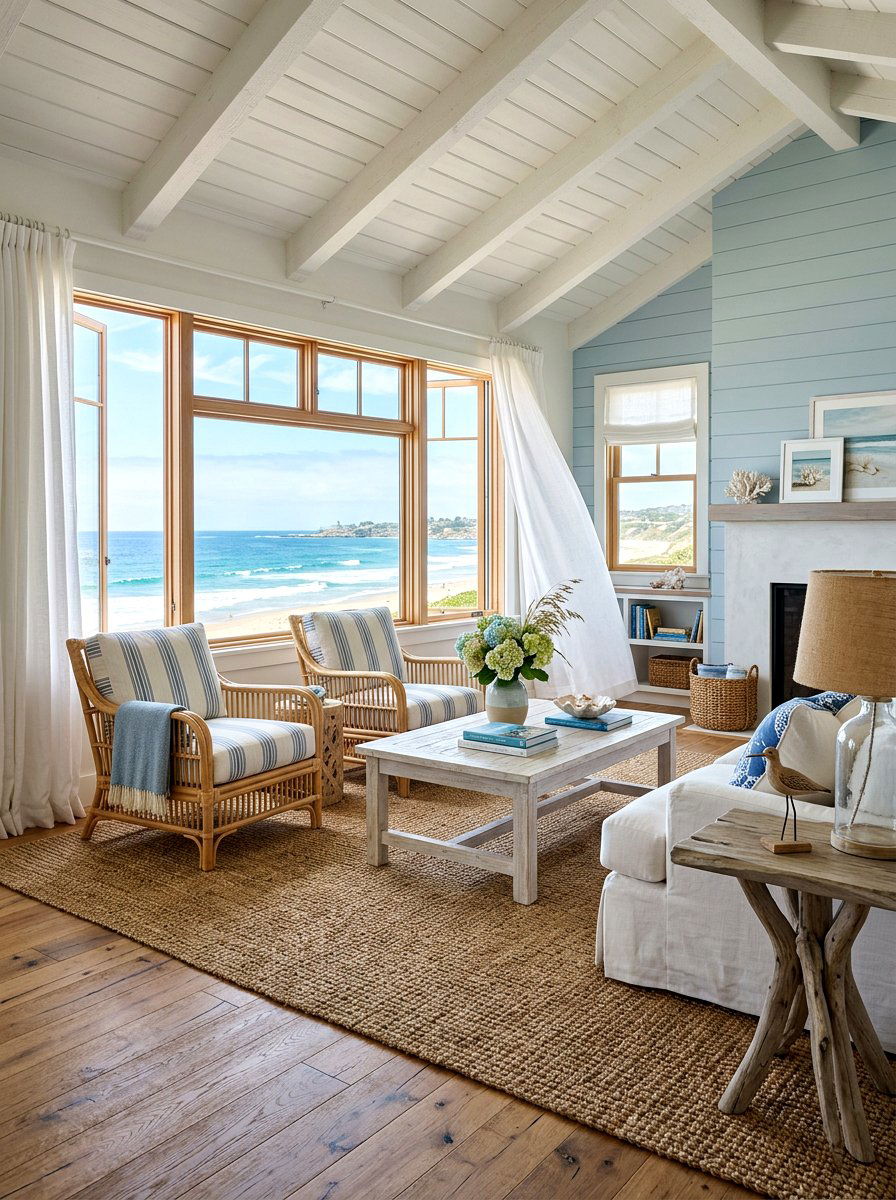 Coastal Farmhouse Design - 30 farmhouse living room ideas