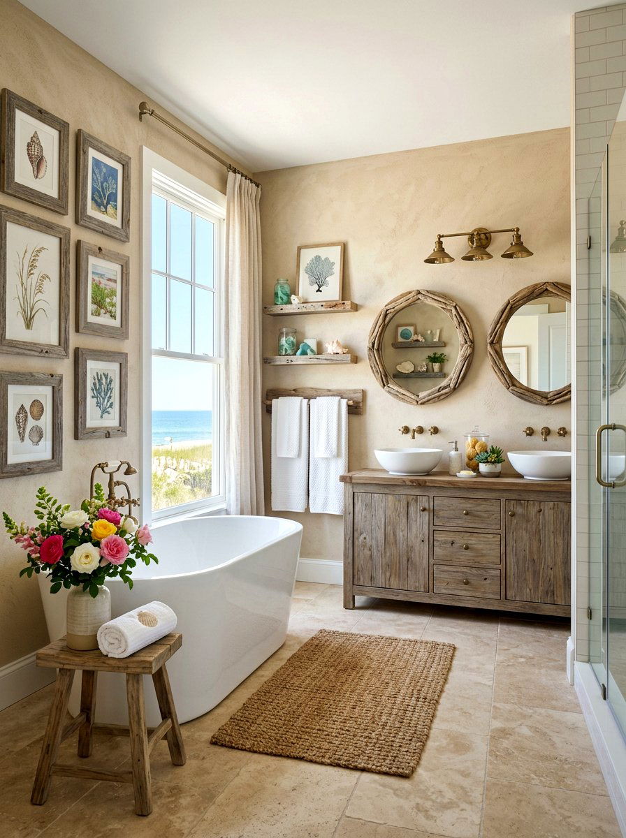 Coastal Floral Escape - 30 bloomcore bathroom ideas
