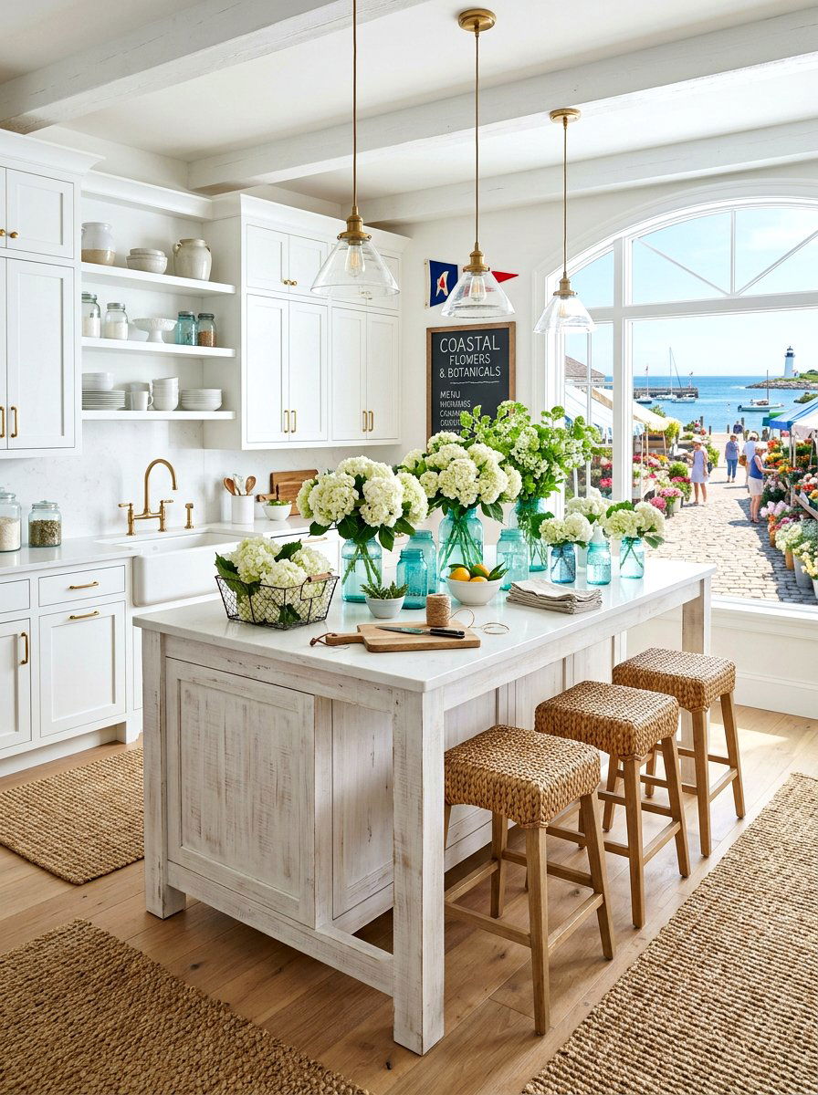 Coastal Flower Market Kitchen - 30 flower market kitchen ideas