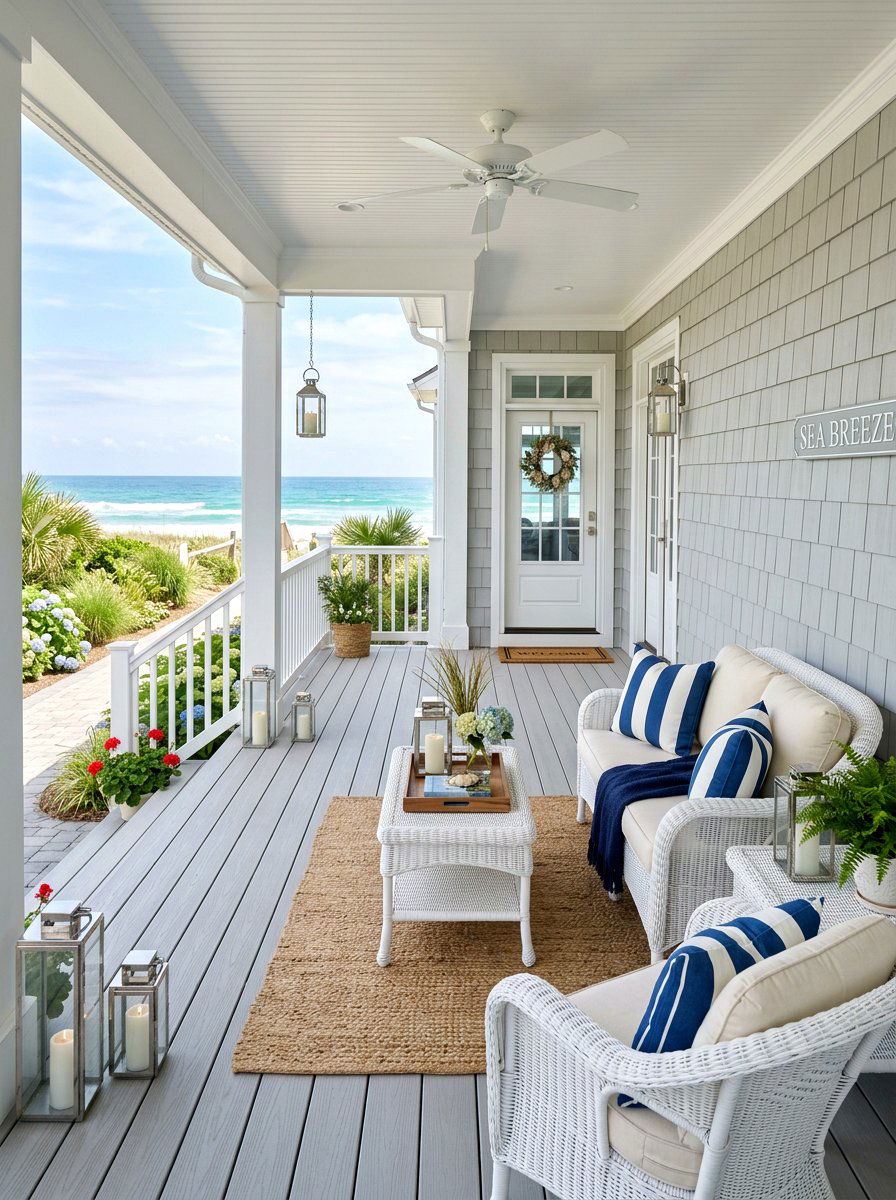 Coastal Front Porch - 30 front patio ideas