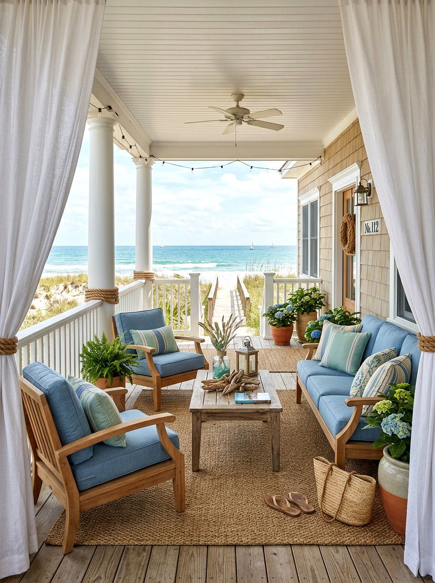 Coastal Front Porch - 30 cozy front porch ideas