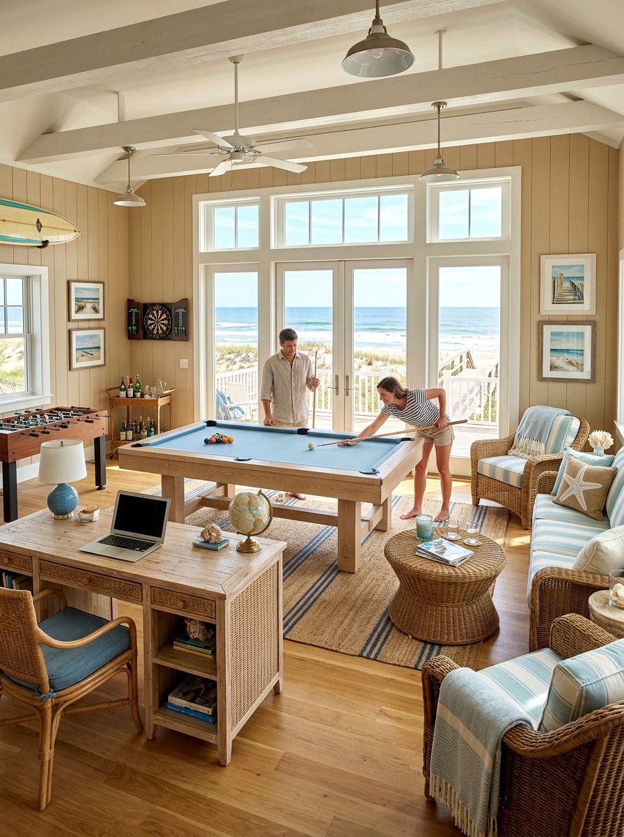Coastal Game Room - 30 game room ideas