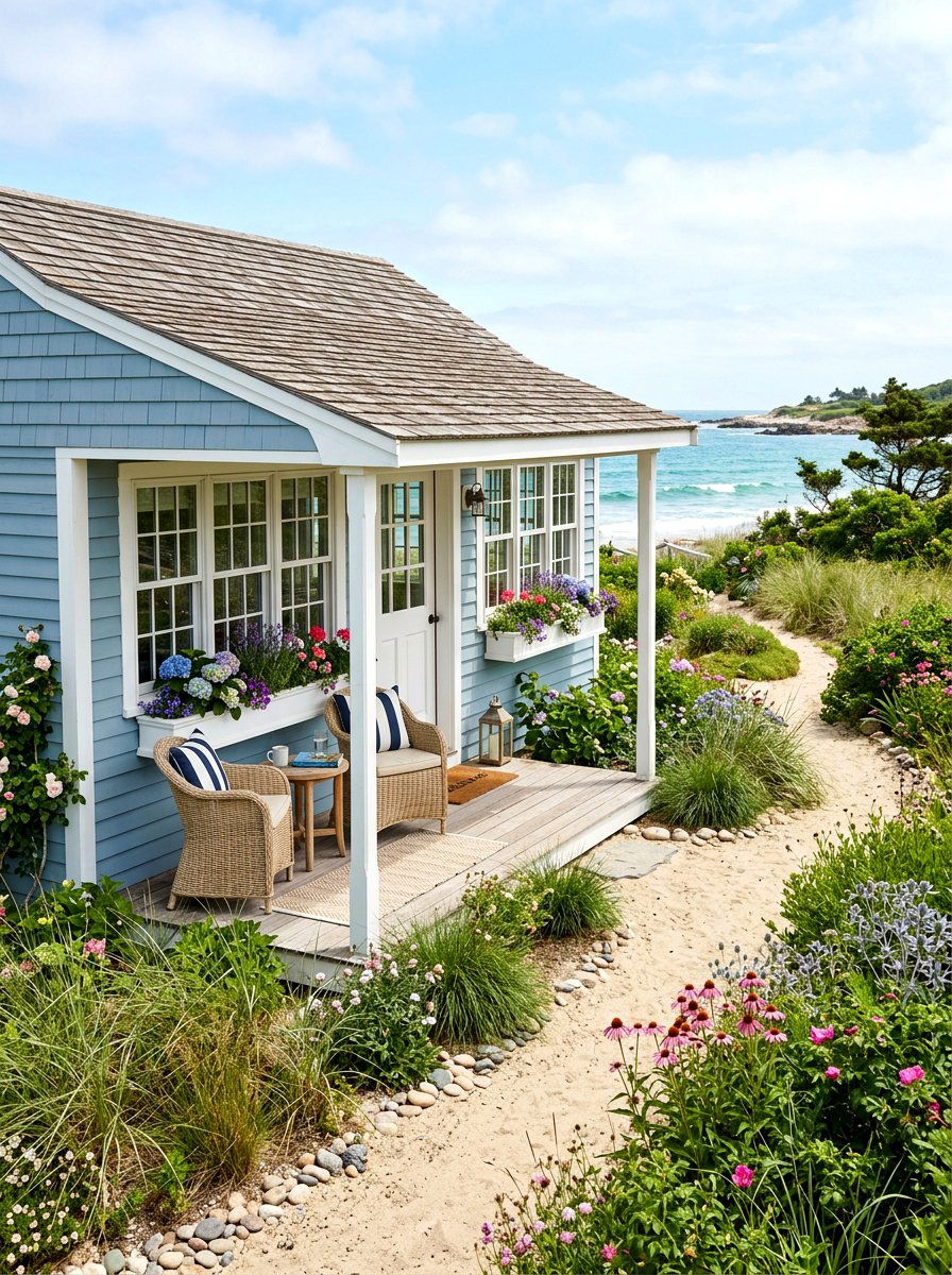 Coastal Garden Studio - 30 backyard studio shed ideas